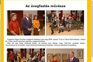 A Szentesi Mozaik Online híradása Mágori Aranka kiállításáról. Kép: 1. Forrás: http://www.szentesinfo.hu/mozaik/2006/1/uve.htm.